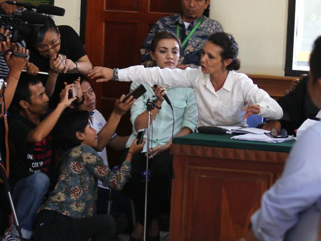 Sara and her boyfriend David Taylor are accused of murdering Wayan Sudarsa, a traffic policeman in Kuta last August. Picture: Lukman S. Bintoro