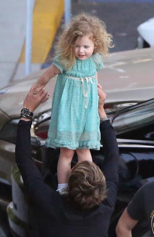 Mini Me ... Faith Margaret looking a lot like her mother as she visits dad, Keith Urban, on the set of American Idol. Picture: Splash Media