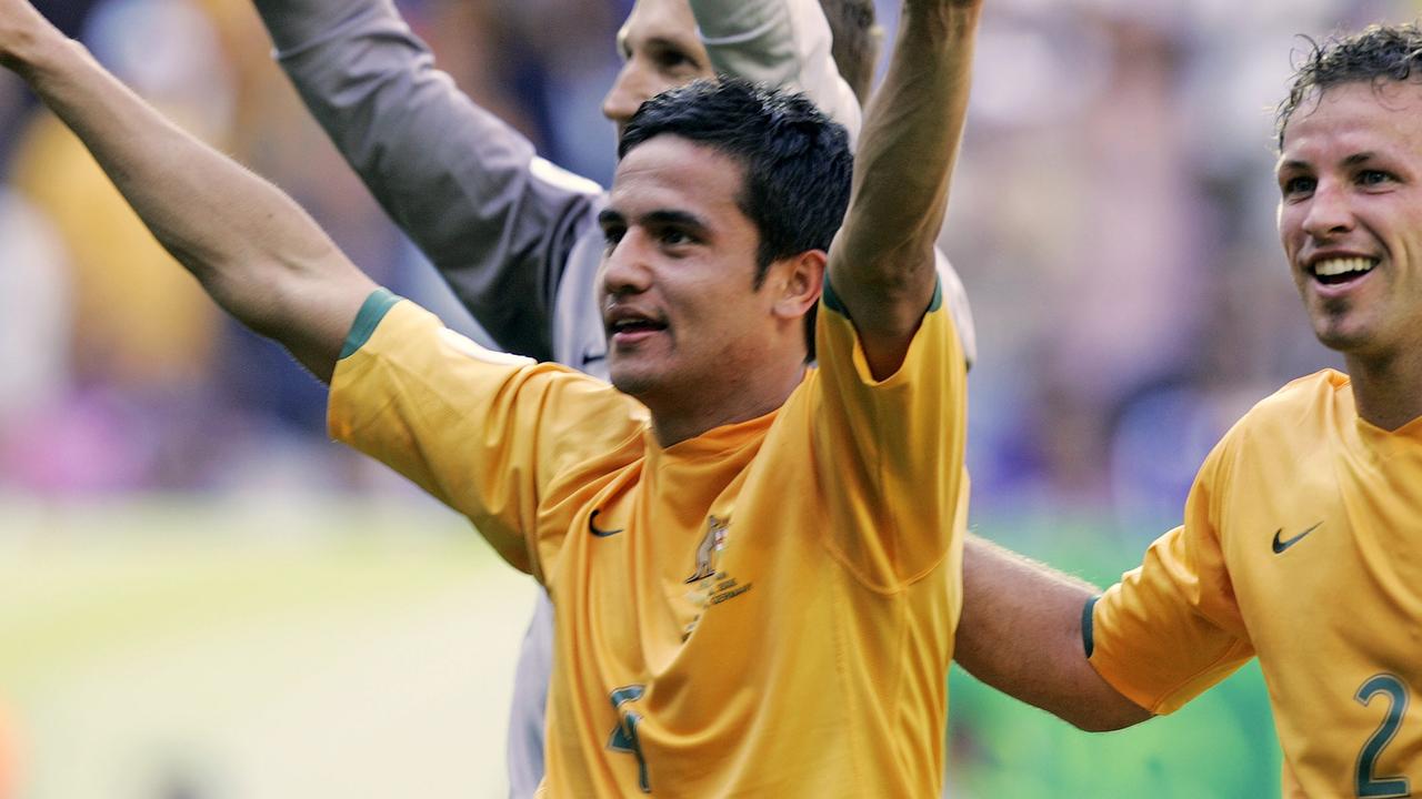 Tim Cahil after the Socceroos’ famous 2006 World Cup win over Japan.