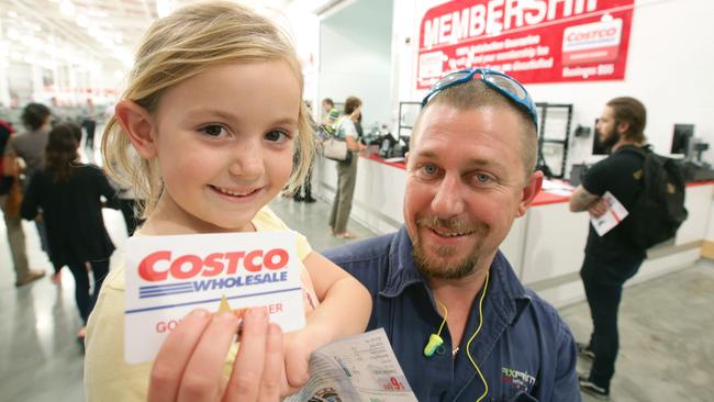 Dean and daughter Alicia 5 Hoey from Deception Bay joining up to Costco.