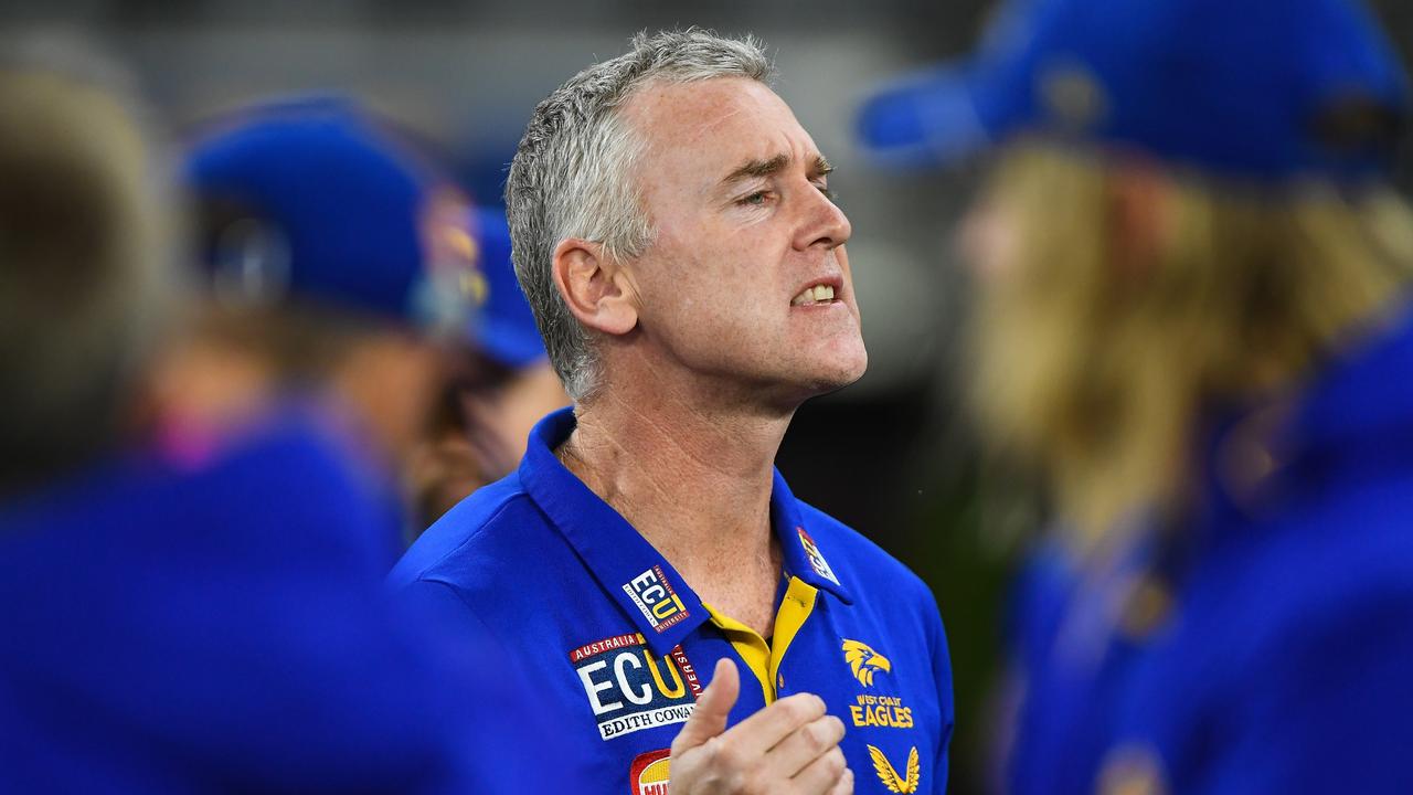 West Coast coach Adam Simpson is searching for answers. Picture: Daniel Carson/AFL Photos via Getty Images