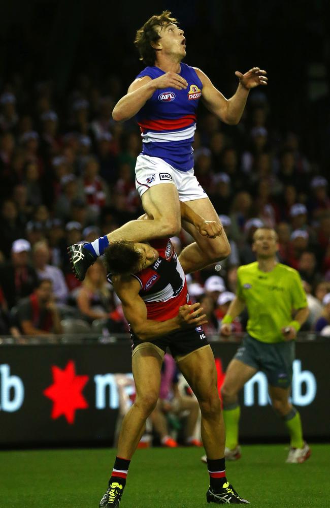 Liam Picken nearly dragged down this stunn. Picture: George Salpigtidis.