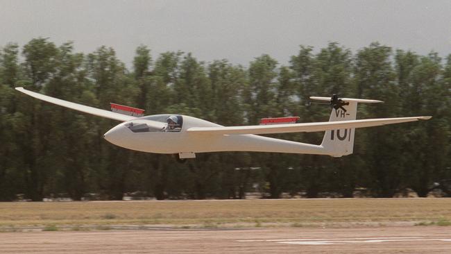 A glider about to land at Gawler in South Australia.