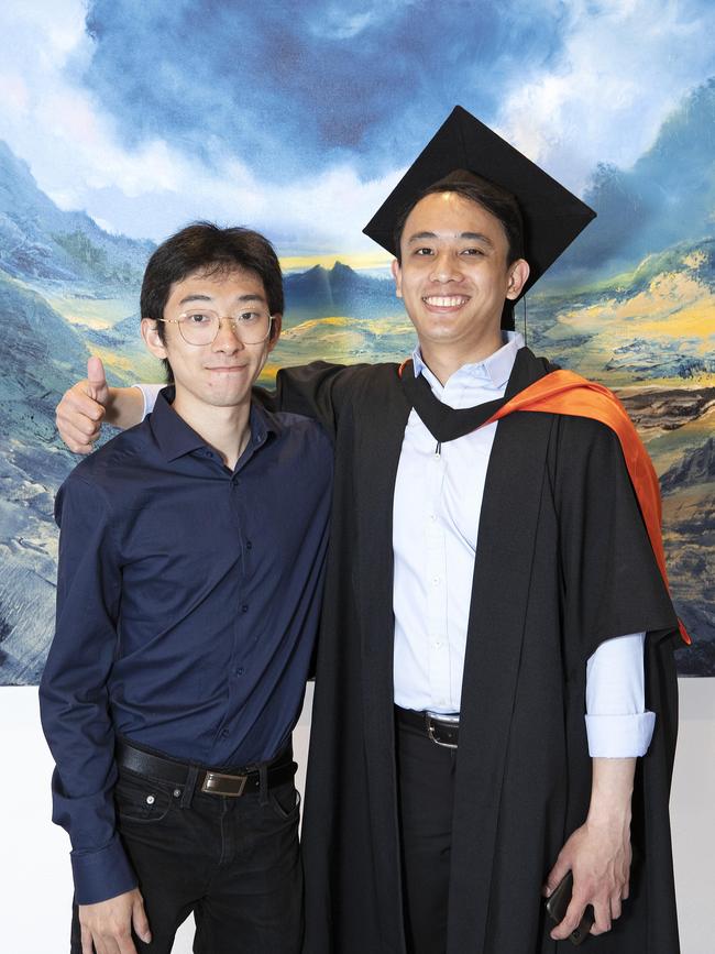 UTAS graduations at Hobart, Hsinhan Wang and Nicky Gurung. Picture Chris Kidd