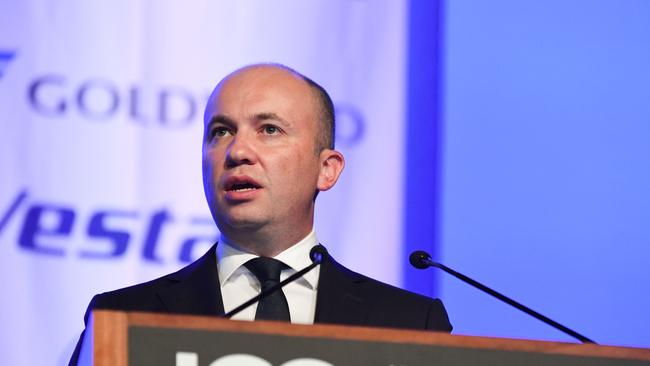 NSW Energy Minister Matt Kean addresses the Clean Energy summit at the International Convention Centre in Sydney. Picture: AAP