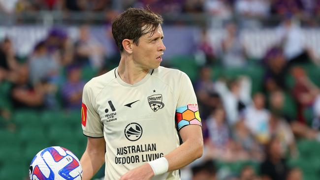 Adelaide United captain Craig Goodwin has described the Mariners as a ‘long-ball’ team. Picture: Paul Kane/Getty Images