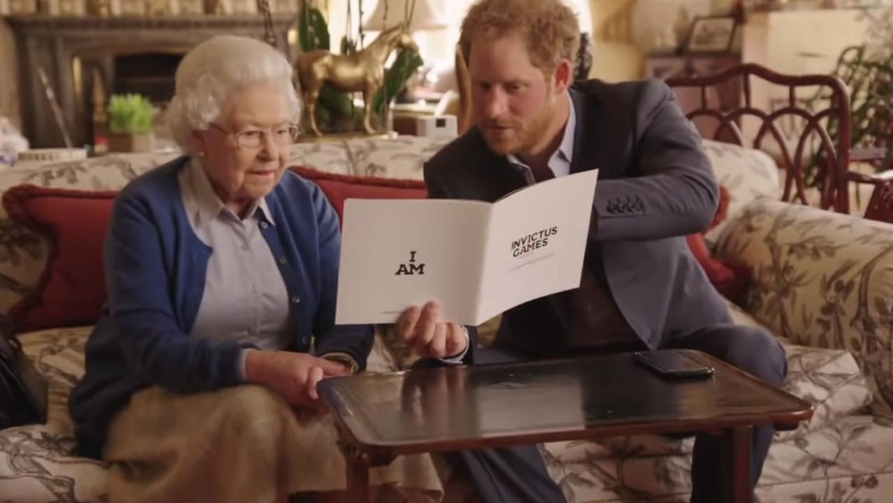 The Queen and Prince Harry in their ‘mic drop’ clip for The Invictus Games.