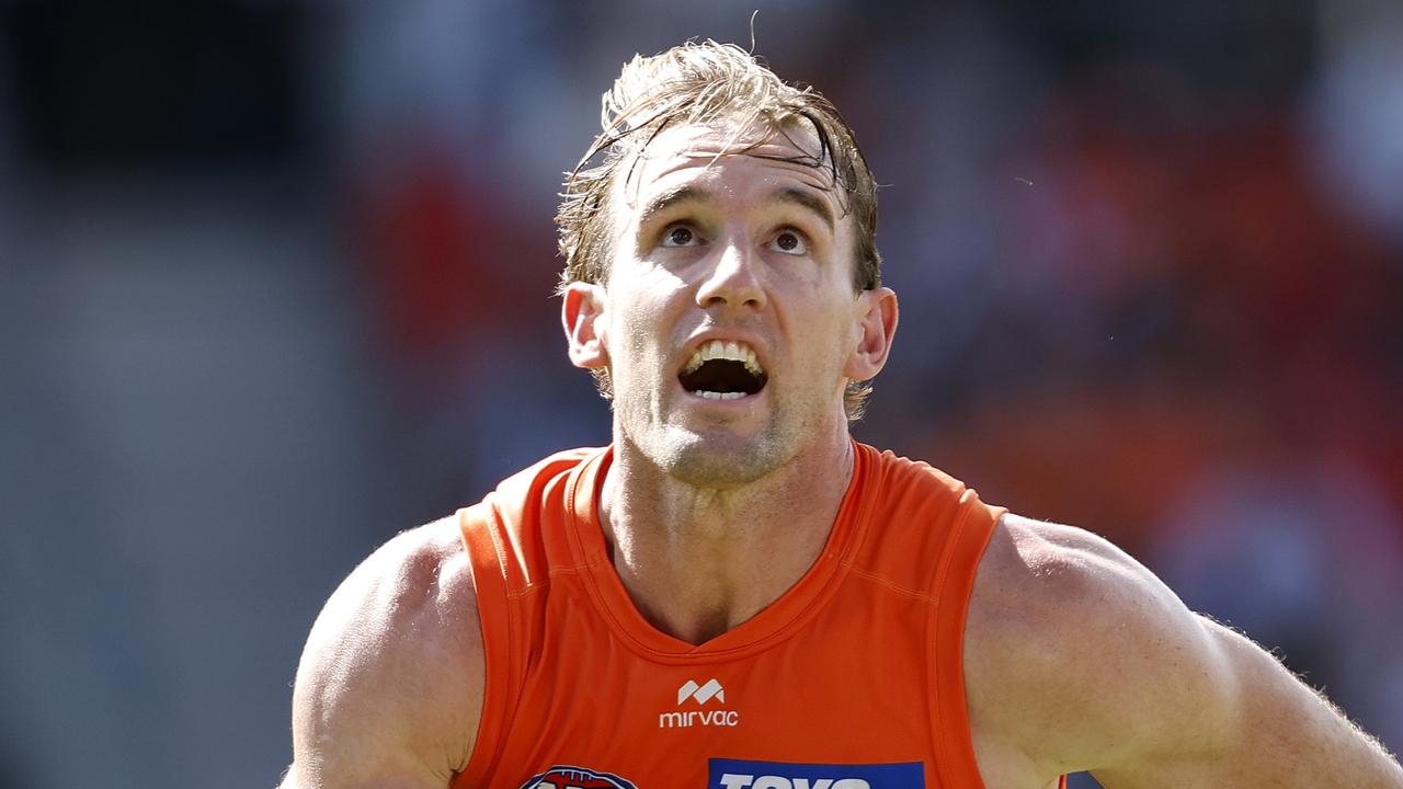 Giants Lachlan Keeffe during the AFL Opening Round match between the GWS Giants and Collingwood Magpies at Engie Stadium on March 9, 2025. Photo by Phil Hillyard (Image Supplied for Editorial Use only - **NO ON SALES** - Â©Phil Hillyard )