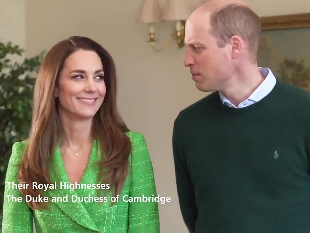 William and Kate in their St Patrick’s Day video. Picture: The Duke and Duchess of Cambridge