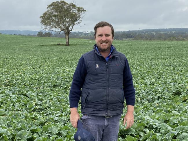 Data value: Nuffield scholar Bernie Byrnes on his property near Gunning in NSW.