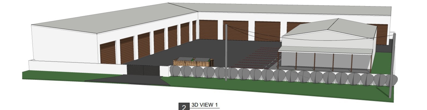 Plans by CEADS for the storage sheds on Cordingley Drive.