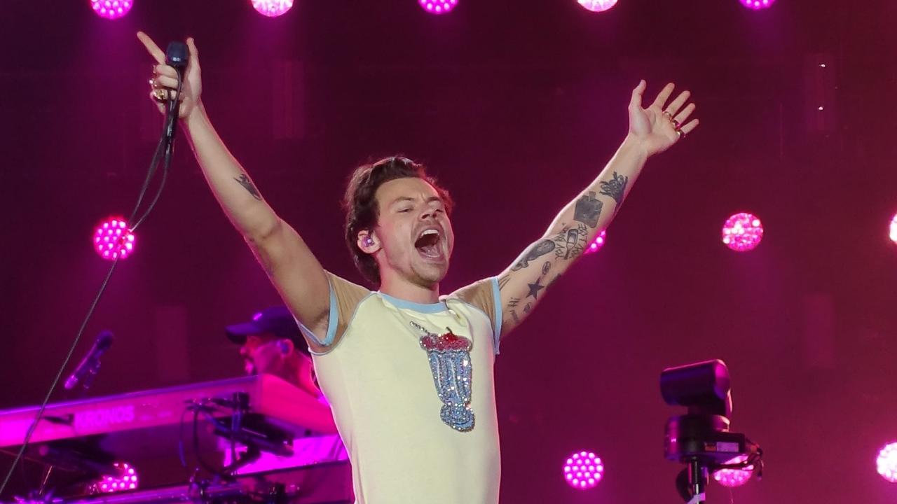 Harry Styles kicked off his Aussie tour with a sold out show at Perth's HBF Park. Picture: BACKGRID