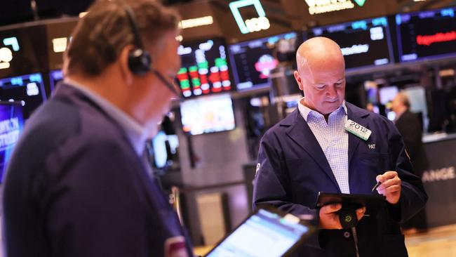 Traders on the floor of New York Stock Exchange. Picture: Getty Images