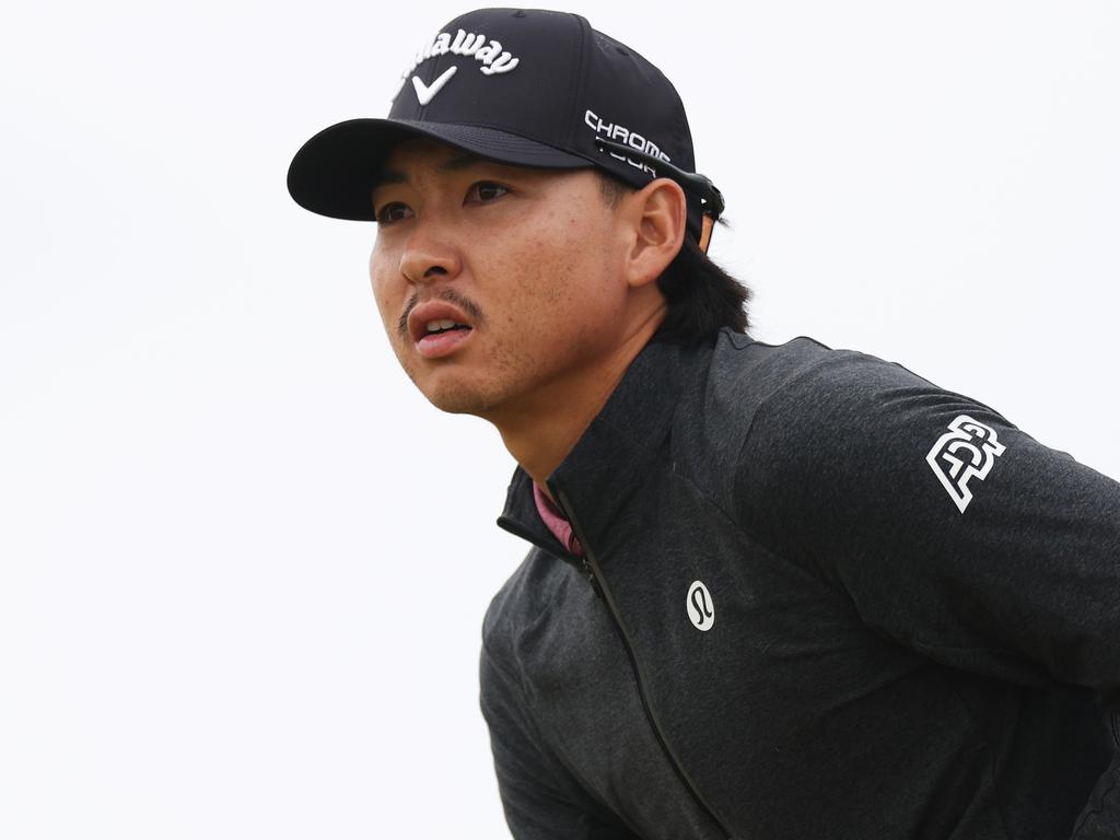 Min Woo Lee of Australia looks on from the seventh tee. Picture: Harry How/Getty Images