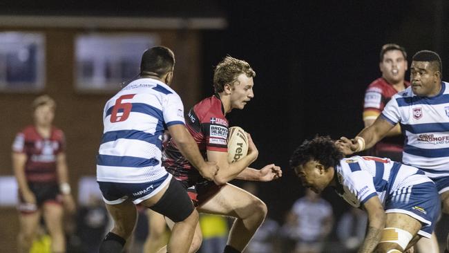 Jack Stenzel with the ball for Valleys against Brothers in TRL A grade. Picture: Kevin Farmer