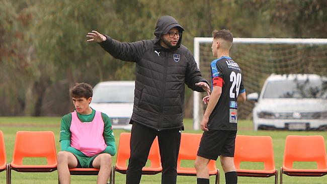 Adelaide Comets under-18 coach Dimitri Panagis. Picture: Catherine Cook