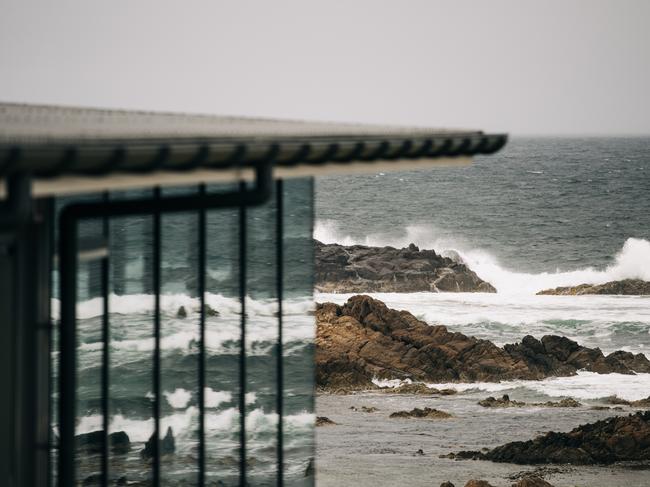 A profile of Ettrick Rocks’ Australina retreat, designed by Tasmanian architects Rosevear Stephenson, who are well known for their designs of other coastal properties including the Avalon and Rocky Hills retreats on the East Coast. Picture: Stu Gibson