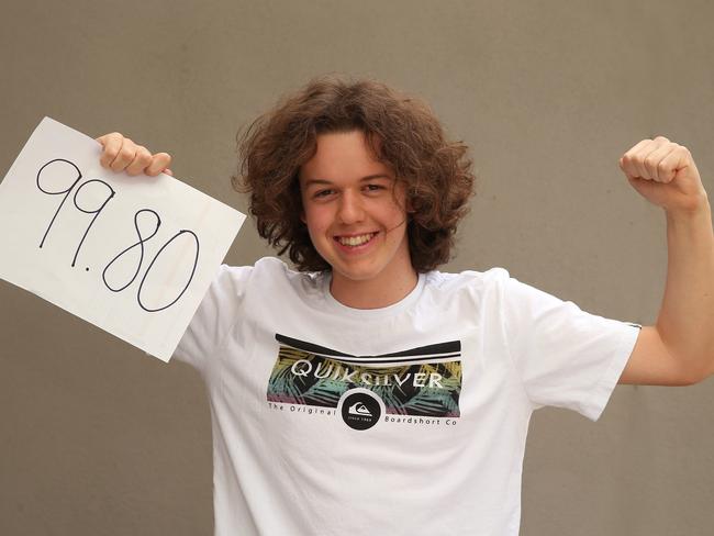 Zane Gates, 15, was Kardinia College's top ATAR scorer with 99.80. Picture: Alison Wynd