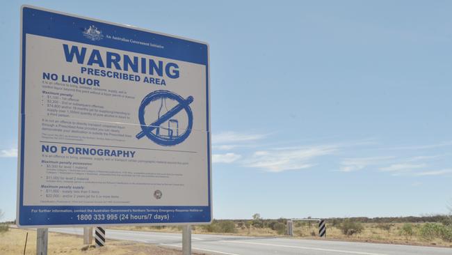 NT intervention sign outside Alice Springs