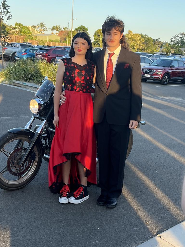 Courtney Wykes and Jaiden Goodwin arrive at the Aldridge State High school formal.