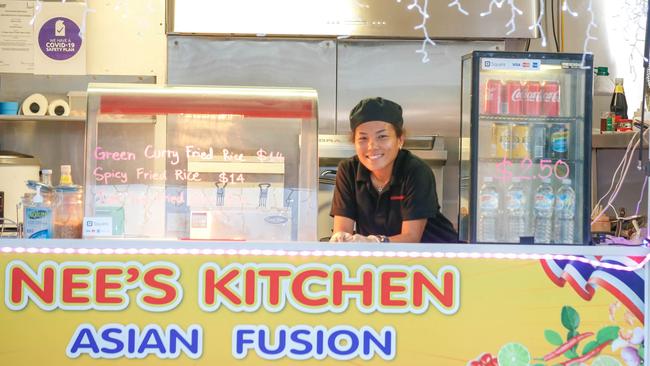 Vendor Nee Cassidy set up her food van in August. Picture: GLENN CAMPBELL