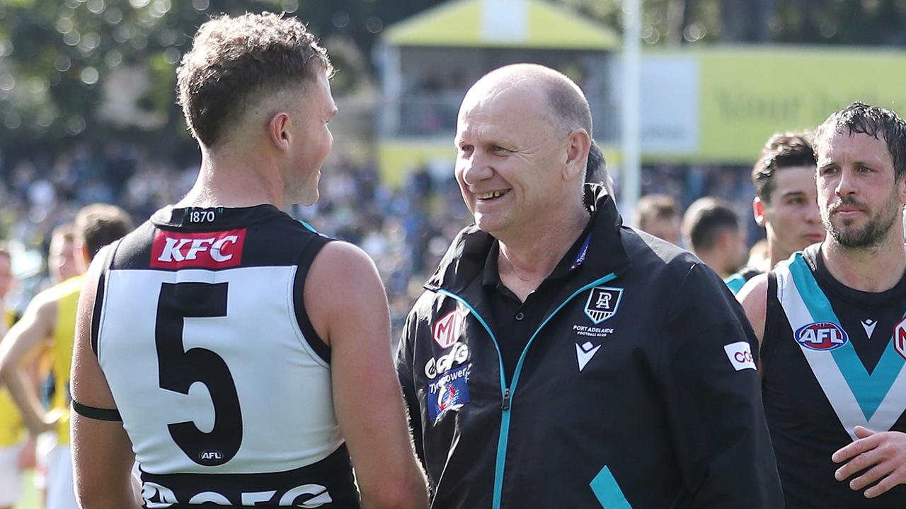 Ken Hinkley’s side will get some reinforcements when they head to Brisbane. (Photo by Sarah Reed/AFL Photos via Getty Images)