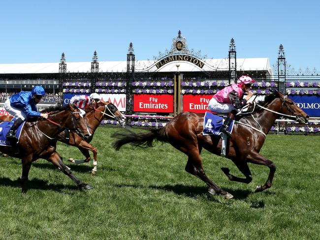 Flying Artie blitzes a star-studded field in the Coolmore Stud Stakes. Picture: Getty Images