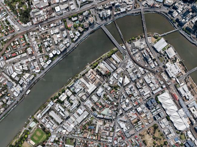 Google Maps image of the proposed Brisbane 2032 Olympic Games International Broadcast Centre site at the Visy Glass factory, South Brisbane