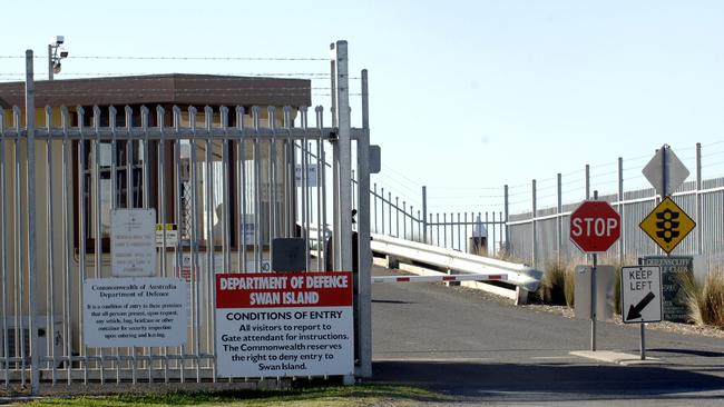 Security gatehouse to Swan Island facility on Port Phillip Bay, Vic.