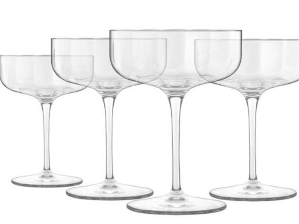 Luigi Bormioli Jazz 4 piece couple glass set. Picture: Myer