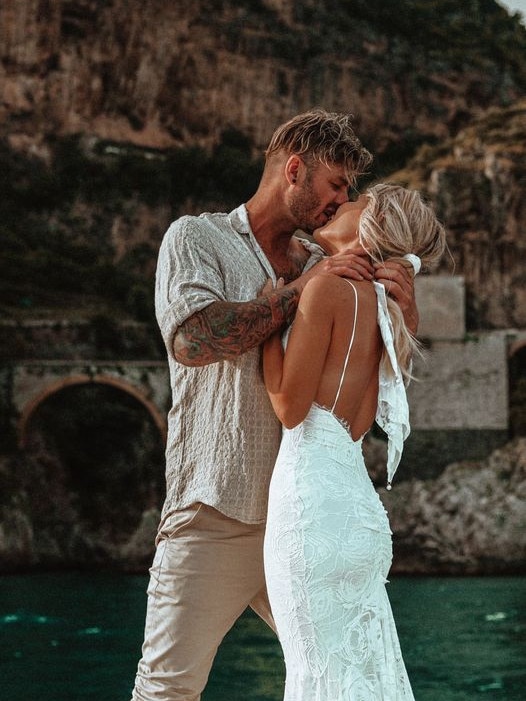 Sunshine Coast Instagram stars Chris Jensen and Tayla Made tied the note in an elopement ceremony in Positano, Italy, on May 23. Picture: Amalfitana Photographer