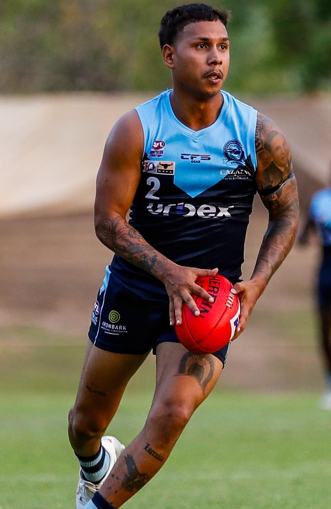 Nick Yarran has been in great form since joining the Darwin Buffaloes in the 2023-24 NTFL season. Picture: Celina Whan / AFLNT Media