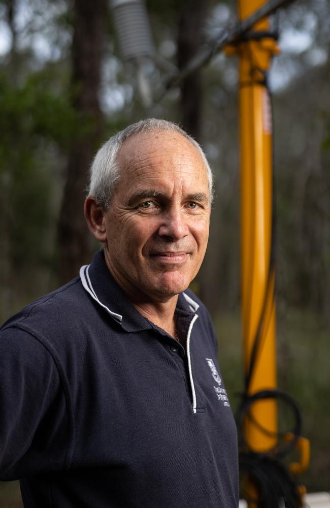 Professor Hamish McGowan, of The University of Queensland, is researching new AI technology to track and predict the movements of bushfires. Picture: David Kelly