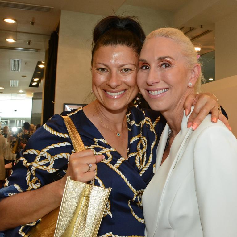 Tsambica Manettas and Peta Downie at opening of Sonia Stradiotto Couture store, Marina Mirage. Picture: Regina King