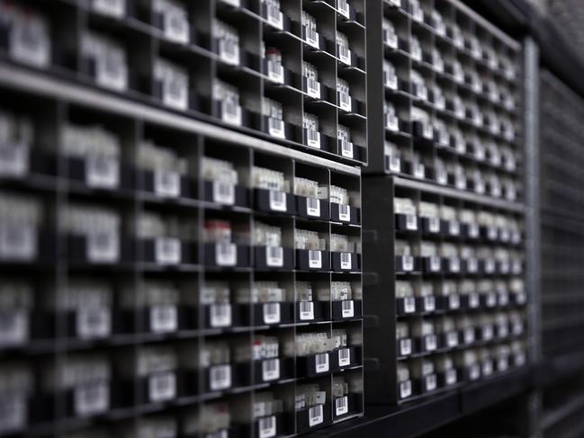 Frozen DNA samples at the NSW Forensic and Analytical Science Service Centre in Lidcombe. Picture: Sam Ruttyn