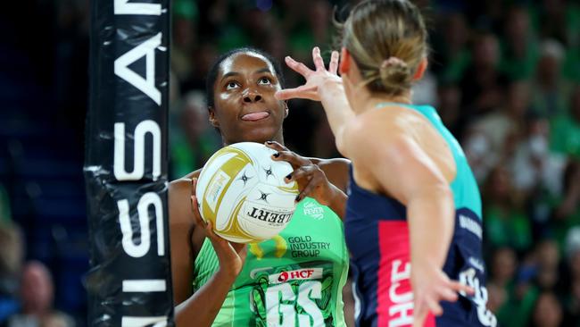 World acclaimed shooter Jhaniele Fowler was at the top of her game. Picture: James Worsfold/Getty Images