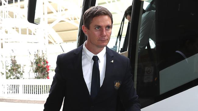 Wallabies assistant coach Stephen Larkham at Sydney airport on Friday ahead of the Spring Tour.