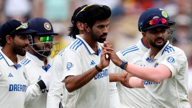 After India sent in a nightwatchman, Washington Sundar is not due to bat until no. 9 despite his impressive average of 48 with the bat in Test cricket. Picture: Martin Keep / AFP