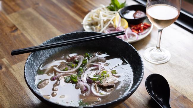 Ngon’s pho bo - beef noodle soup. Photograph: David Kelly