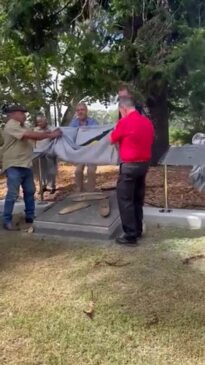 The unveiling of the Butchulla Warriors Memorial in Queens Park, Maryborough