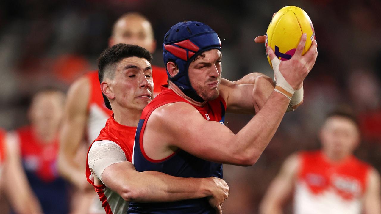 Angus Brayshaw brings great versatility for the Demons. Picture: Michael Klein