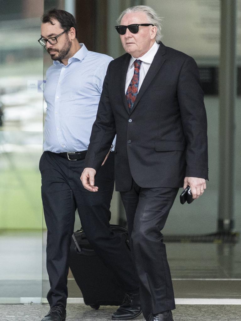 Crown prosecutor Chris Shanahan (right) outside court. Picture: Matthew Poon