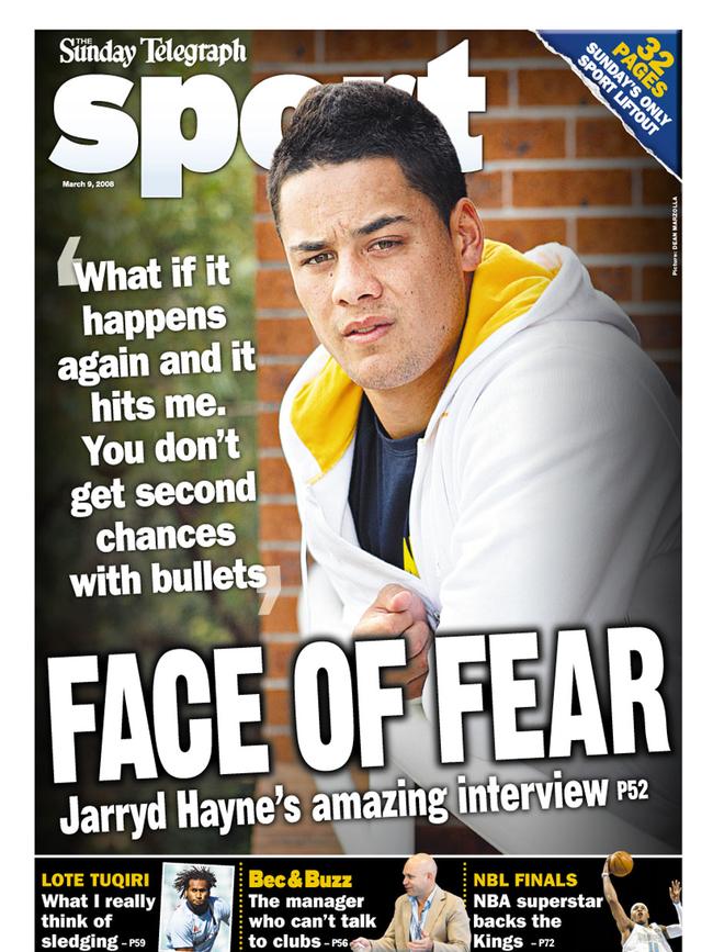 Jarryd Hayne after the shooting in Kings Cross.