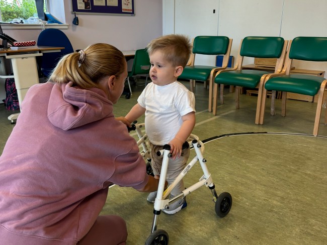 Luca has been working with a physiotherapist since he turned one. Picture: @lisaacoffee / CATERS NEWS