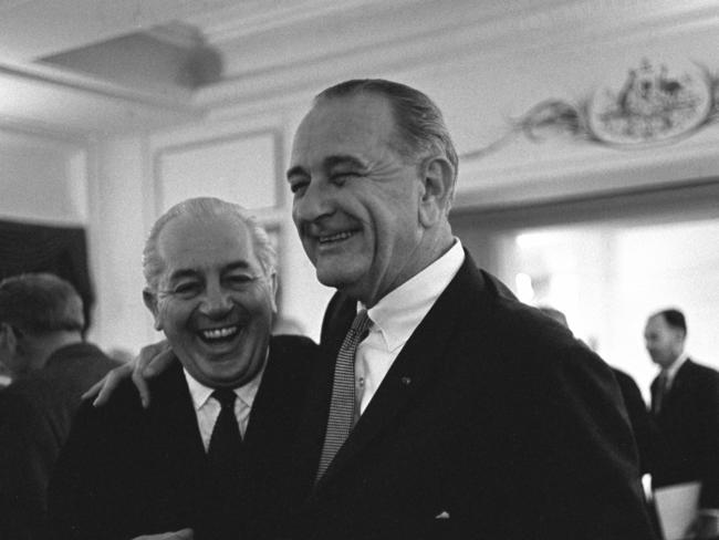 Lyndon B. Johnson, with then Australian PM Harold Holt, famously took over the US presidency when JFK was assassinated.