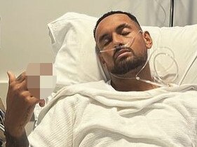 Nick Kyrgios posted this photo to instagram after his knee surgery. Picture: Instagram