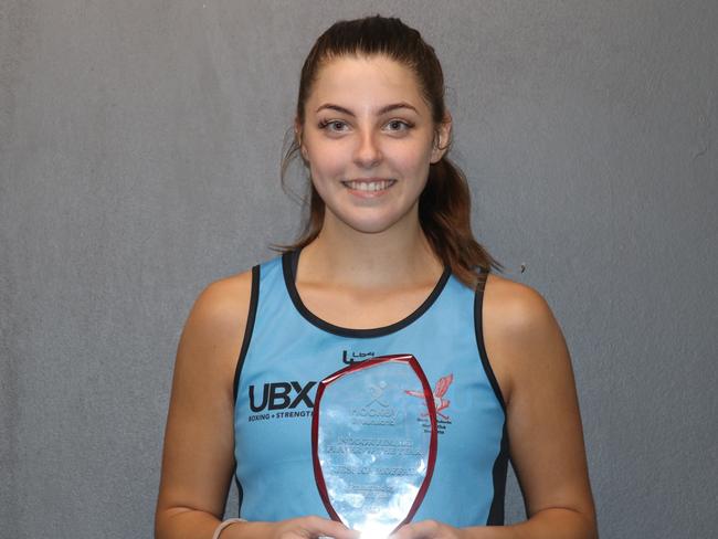 Jess Moffat has won Hockey Queensland's Female Indoor Hockey Player of the Year for the second year in a row.