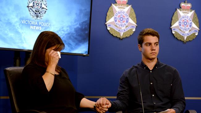 Paul Virgona’s wife Antionetta and teenage son Luca are appealing for help. Picture: Andrew Henshaw