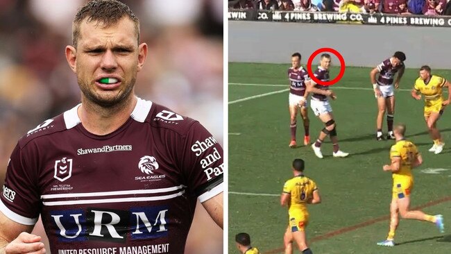 Tom Trbojevic on several occassions positioned himself as a decoy next to the play the ball, with zero intent to take a run. Image: Getty/Kayo