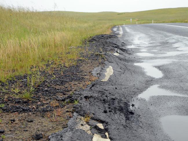 Potholes generic Casterton Glenelg Highway between Coleraine and Casterton Des Trotter